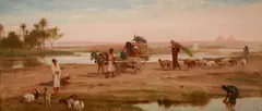 Ra Frederick Goodall, On the Plains of Ghizeh, oil on canvas