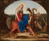 British School, Harlot of Babylon, oil on panel