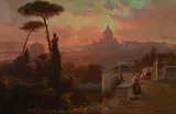 Johann Hermann Carmiencke, A view of Rome, oil on canvas