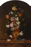 A still life of flowers in an urn by Dutch School, oil on canvas, sold Mar 2018