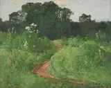 Stepan Feodorovich Kolesnikov, Verdant landscape, oil on composite board