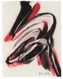 Ohne Titel by Karl Otto Götz, 1957, Gouache in Rot und Schwarz auf Karton, sold May 2014