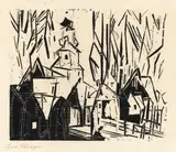 Lyonel Feininger, Lehnstedt, 1919, Holzschnitt auf Japanbütten