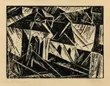 Zirchow VII, No. 2 by Lyonel Feininger, 1918, Holzschnitt auf dünnem Papier, sold Nov 2013