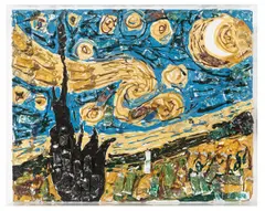 Ohne Titel by Arman, 1995, Farbtuben und Acrylfarbe auf Leinwand, auf Holz montiert, in Acrylglasbox, sold May 2022