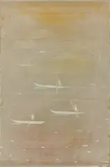 Fünf Boote by Norbert Schwontkowski, 2006, Öl auf Leinwand, sold May 2023