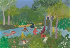 Elisa Martins da Silveira, Banho de rio, 1974, Öl auf Leinwand
