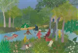 Elisa Martins da Silveira, Banho de rio, 1974, Öl auf Leinwand