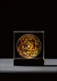 Ferdinand Kriwet, Rotor, Um 1970, 3 Plexiglasscheiben in Plexiglas-Lichtbox: jeweils Farbserigrafie auf Plexiglas, von Hand rotierbar, mit dazugehöriger Lampe