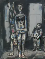 Gauklerkinder by Herbert Kitzel, Um 1957, Öl auf Hartfaser, sold Dec 2017