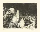 Georg Baselitz, Ohne Titel, 1964, Radierung, Vernis mou und Kaltnadel auf Velin
