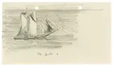 Lyonel Feininger, Segelboot, 1912, Bleistift auf Papier