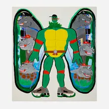 Matija Bobičić, Middle Age Mutant III, 2021, acrylic and marker on canvas