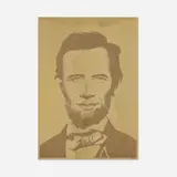 Ron English, Abraham Obama (Soft Gold), 2008, screenprint and diamond dust on matte gold Mylar