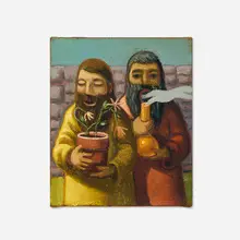 No Regrets by Nat Meade, 2023, oil on hemp canvas, sold Dec 2025