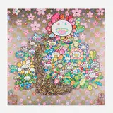 Homage to Basket of Flowers by Song Dynasty Artist Li Song by Takashi Murakami, 2024, offset lithograph in colors, sold Dec 2025