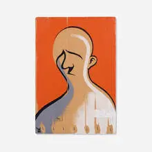Adam Neate, Street Piece, 2008, screenprint in colors, staples, spray paint on cardboard