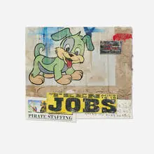 Alfonso Gonzalez Jr., HK Dawg, 2023, concrete, canvas collage, acrylic and mixed media on panel