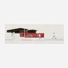 Brett Amory, Waiting #60 (triptych), 2010, oil on panel in three parts