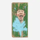Ernest Zacharevic, Belfern, 2015, oil and spray paint on found wood panel