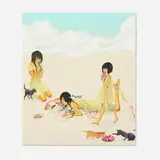 Fuco Ueda, Symbiosis 7 (Cats), 2007, acrylic and shell powder on canvas laid to panel