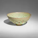 James Lovera, Footed bowl, 1960, volcanic-glazed earthenware