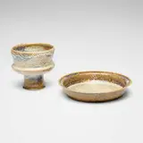 Brother Thomas Bezanson, Chalice and plate, kairagi-glazed porcelain