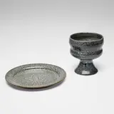 Brother Thomas Bezanson, Chalice and plate, kairagi-glazed porcelain