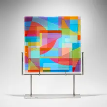 Dorothy Hafner, Samba, 2007, multi-layered fused glass, stainless steel