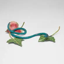 Lizbeth Stewart, Untitled (Snake and Leaves), c. 1990, earthenware, underglaze, china paint, paint
