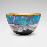 Bennett Bean, Bowl, c. 2000, pit-fired, painted, and gilt earthenware