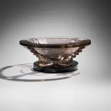 John Lewis, Tourmaline Compotier, 1988, cast glass