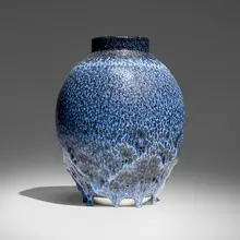 Albert Montserrat, Jar - 04, 2016, oil spot-glazed porcelain