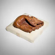 Richard Scott Newman, Untitled (Baseball Glove), glazed earthenware, fabric base
