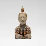 Richard Cleaver, The Favorite, 2007, hand-built and painted earthenware, gold leaf, freshwater pearls, Swarovski crystals