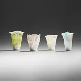 Rudolf Staffel, Light Gatherers, set of four, c. 1990, glazed porcelain, porcelain