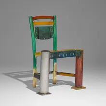 Gordon Chandler, Slope Junior chair, 1998, spray paint, acrylic, steel