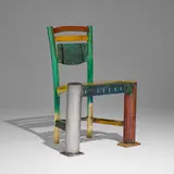 Gordon Chandler, Slope Junior chair, 1998, spray paint, acrylic, steel