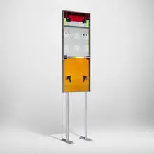 Tom Patti, Spectral Luma II with Orange, Red and Black, 2001, glass, dichroic foil, powder-coated steel