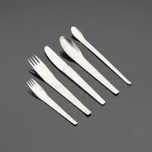 Flatware service by Carl Auböck II and Carl Auböck III, 1956-57, stainless steel, sold May 2026