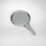 Harald Nielsen, Hand mirror, model 224, c. 1930, sterling silver, glass mirror, ebony