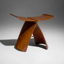 Sori Yanagi, Butterfly Stool, 1954, rosewood plywood, brass
