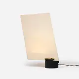 Carla Venosta, Vela table lamp, c. 1975, enameled steel, fabric, aluminum