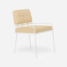 Modern, Armchair, c. 1955, enameled steel, upholstery