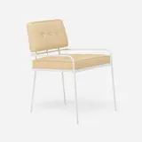 Modern, Armchair, c. 1955, enameled steel, upholstery