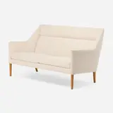 Aksel Bender Madsen and Ejner Larsen, Sofa, c. 1955, bouclé upholstery, oak