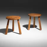 Axel Einar Hjorth, Utö stools, pair, c. 1932, stained pine