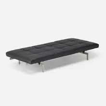 PK 80 daybed by Poul Kjærholm, 1957 / 2007, leather upholstery, lacquered wood, steel, rubber, sold May 2026