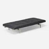 PK 80 daybed by Poul Kjærholm, 1957 / 2007, leather upholstery, lacquered wood, steel, rubber, sold May 2026