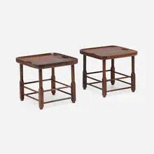 Sergio Rodrigues, Magrini stools, pair, 1963, jacaranda